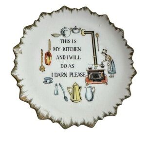 Vintage This Is My Kitchen I Will Do As I Darn Please Wall Plate‎ By Bradley